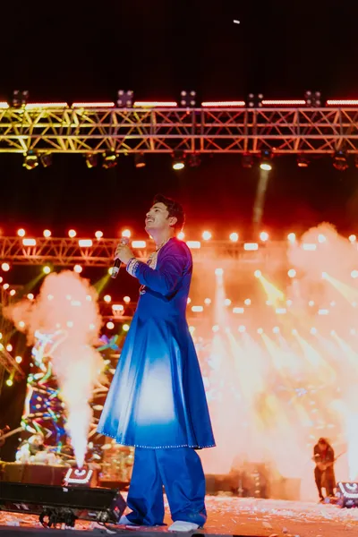 Artist singing on the main stage